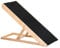 PawHut Haustierrampe mit rutschfestem Teppich Verstellbarer Haustierleiter Hunderampe für großen Hund Kiefernholz Polyester Schwarz+Naturholz 90B x 40T x 61H cm