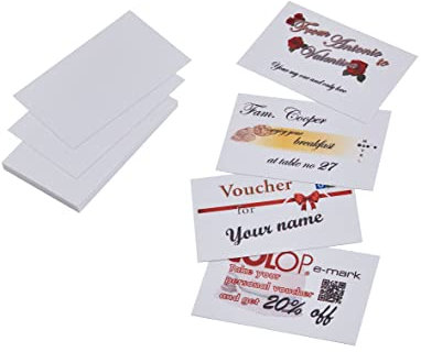 COLOP 156481 e-mark Papier-Visitenkarten weiß, zur Bedruckung mit dem e-mark, 1 Packung 100 Stück