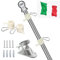 HARRMS Asta per Bandiera 1,8 m Con Bandiera Italiana - Kit Con Supporto in Alluminio e Asta in Acciaio Inox per Giardino, Esterno, Tetto, Pareti, Cortile