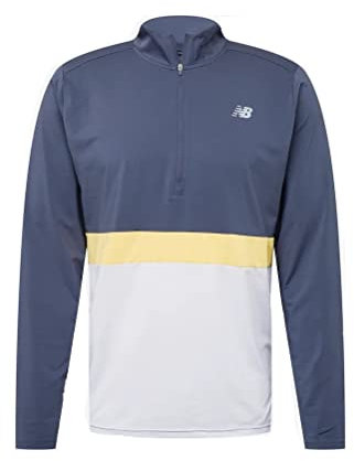 New Balance Accelerate, Laufshirt für Herren, Grau/Gelb/Weiß, XL