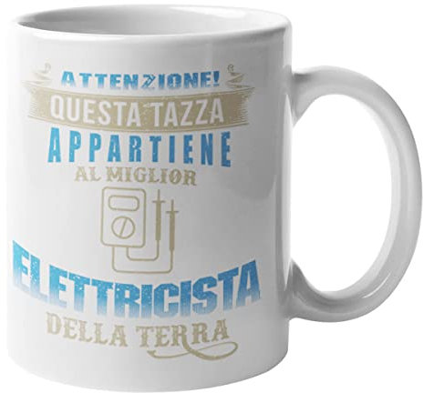 CHEMAGLIETTE! Tazza Colazione Mug Divertente Carina Idea Regalo Con Stampa Attenzione Elettricista