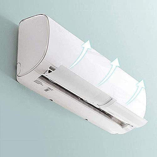 Pilipane Windabweiser für Klimaanlage,Einstellbarer Klimaanlagen-Abweiser, Winddichte Schallwand, einziehbar, gegen direktes Blasen, kalter Windschutz (hohl, wasserdicht)(Weiß), Windabweiser für