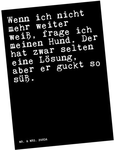 Mr. & Mrs. Panda Postkarte Wenn ich nicht mehr... - Geschenk, Herz, bildkarte, Spruch Sprüche Weisheiten Zitate Lustig Weisheit Worte, Hund, Tier, Grußkarte, Postkarten, Haus, Ansichtskarten