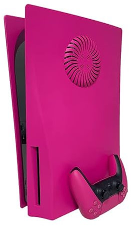 Wedorat PS5 Plate Cover Case Faceplate Cooling Version Skin for P5 Disc Edition Upgraded Turbo Vents Replacement Side Plate Hard Shockproof ABS Anti-Scratch Nova Pink