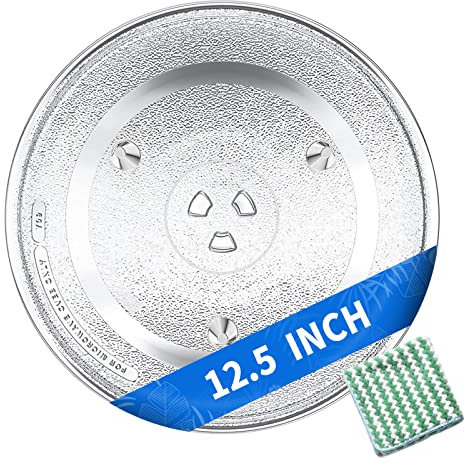 12.5 Microwave Plate Replacement for GE, Samsung, Hotpoint, Panasonic Emerson and More - 12-1/2 inch Microwave Glass Plate Turntable Tray for WB39X10002 WB39X10003 WB48X10005 W10337247 WB49X10069