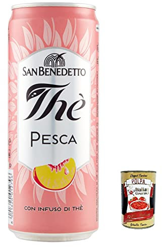 72x San benedetto Eistee Pfirsch The' Pesca Dose 330 ml tea the erfrischend + Italian Gourmet Polpa 400g