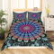 Paisley Bettbezug Bohemian Style Bettwäsche Set 155x220,Jungen Boho Damast Tröster Cover Set,Medallion Mandala Bett Set Exotic Tribe Marokkanische Schlafzimmer Dekor Teal Grün Lila