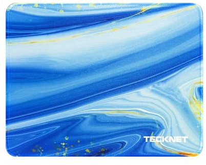 TECKNET Mouse Mat 270 x 210 x 3 mm Gaming Mouse Pad, Non-Slip Rubber Base, Waterproof Surface, Stitched Edges Mouse pad, Compatible with Laser and Optical Mice