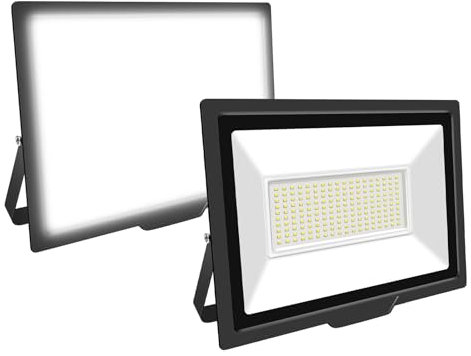 Willpower Foco LED Exterior 150W 15000LM Proyector Impermeable IP66 6000K Blanco Frío Luz de Inundación y Seguridad Para Garaje Patio Jardín Terraza