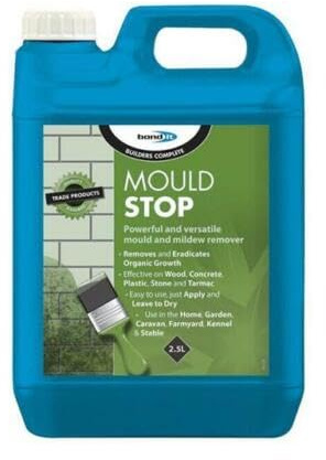 Bond It Mould Stop Powerful Mould Mildew Lichen Remover Cleaner 2.5L Clear Liquid Waterbased Non Flammable