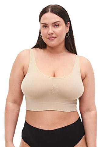 Zizzi Devoted by Große Größen Damen BH ohne Bügel Gr 52-56 Nude