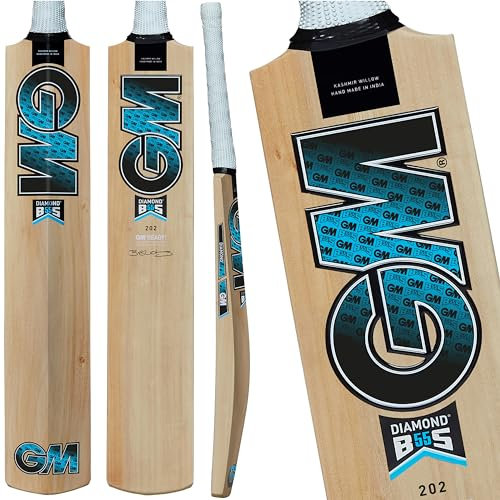 Gunn & Moore GM Cricketschläger, Ben Stokes Diamond 101 BS55, Anfänger, Klasse 1, Kaschmirweide, Größe 4, geeignet für Spieler von 144–150 cm