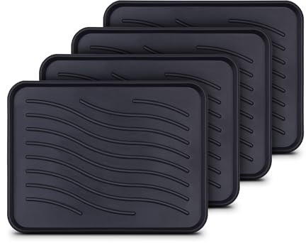 Bestlivings Schuhabtropfschale (4er Pack) Schuhwanne mit hohem Rand (50 x 38 x 2,5cm) - Aptropfunterlage, Schuhmatte für Haus und Garten - Wasserdicht