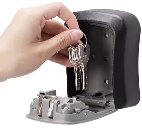 7 Couleur Code Security Key Box, Un Coffre-Fort à clés Robuste et Durable Qui Peut être utilisé à l’intérieur ou à l’extérieur. (Métal, Blanc)