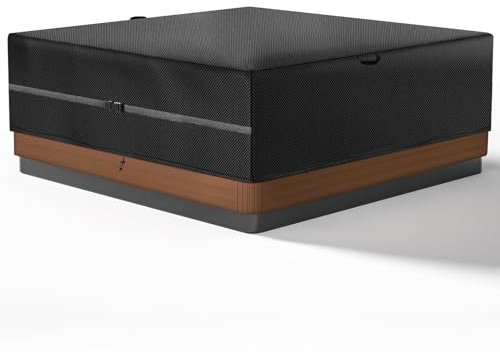 Whirlpool Abdeckung Wasserdicht,220×220×85cm,Hot Tub Abdeckung Winddicht,Whirlpool Schutzhülle mit Kordelzug und Tragegriff,420D Oxford-Stoff Anti-UV Staubdicht (Schwarz,220 * 220 * 85cm)