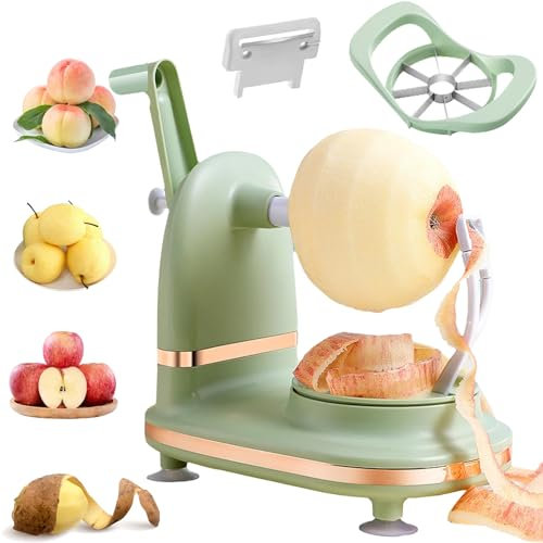 Multi-Fruit Peeler 2.0, Multi Fruit Peeler with Fruit Divider Set, Fruit ＆ Vegetable Peeler for Kitchen,Potato/Apple/Orange Peeler, Home Essentials (Light Green)