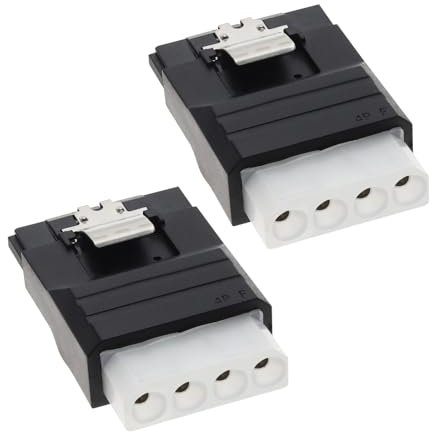 YINETTECH 2PCS Molex IDE 4Pin Female zu SATA 15Pin Female Adapter Konverter für den Anschluss von Festplatten Solid State Drives HDD SSD CD DVD Laufwerk