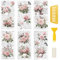 WANDIC 6 Bogen Rub on Transfer Stickers, Rosa Blumen Aufkleber Wand mit Vintage Muster, Wasserdicht, Handarbeiten, Möbel, DIY Kunsthandwerk, Dekorieren für Fotoalbum und Scrapbook, 15 x 30 cm