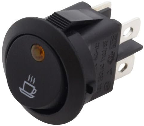 VNC Shop Ausgabeschalter für Faber Slot Kaffeemaschine, Schwarz, 4-Kontakt, Manuell, Druckknopf, Oberflächenmontage