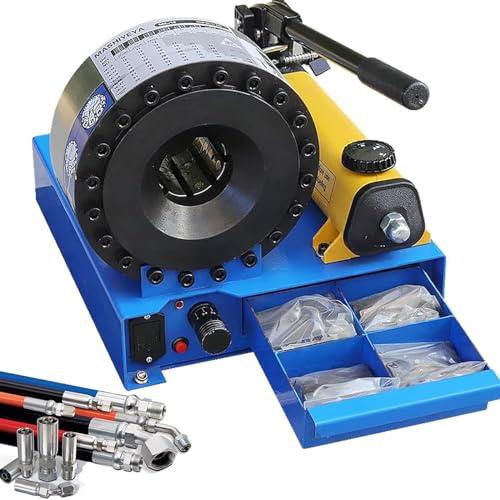 HENGCMM Pince à sertir pour tuyaux Outil de sertissage de Tuyau hydraulique portatif Sertissage de tuyaux hydrauliques Haute Pression avec 7 Jeux de Matrices Convient pour Pelle, Automobile