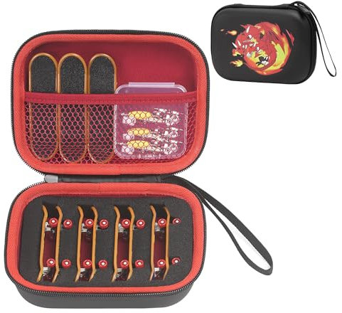 Yosuny Finger Skateboard Aufbewahrungsbox kann bis zu 11 Stück, stoßfesten Schwamm ist gut, um die geliebten Finger Skateboard zu schützen, leicht zu tragen. (Black,Case Only)