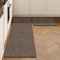 LEKEEPGO Küchenteppich Waschbar rutschfest 43x75cm+43x150cm, 2 Stück Küchenläufer rutschfest, Küchen Teppiche, Waschbarer Teppich Läufer Flur, Saugfähig Teppichläufer für Küche,Flur,Waschküche,Braun