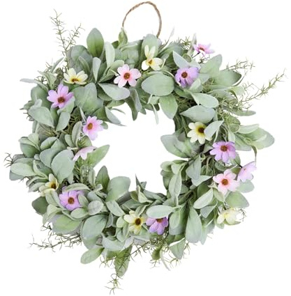 OHS Spring Summer Door Wreath, Home Accessories Indoor Summer Wreath for Living Rooms Kitchen Dining Room Decorative Door Wreaths Outdoor All Year, 50cm x 50cm