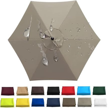 Miecoae Toldo de Recambio de Sombrilla de 2.0/2.30/2.50/2.70/3.0m Tela para Sombrilla para Patio 6/8 Varillas Exterior Tela Toldo Repuesto(Ww9,6 Ribs- 8.2 FT 250 cm)