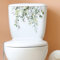 Pflanzenblumen-Blätter-Wandaufkleber, Badezimmer, WC, dekorativ, selbstklebend, WC-Sitz-Deckelaufkleber, wasserdichter WC-Aufkleber für Badezimmer, Spülkasten-Dekor WC Zubehör
