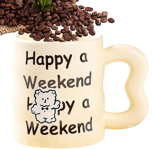 SVCEQZE Tazza in ceramica con lettere, 350 ml, tazza in ceramica per caffè, resistente alle alte temperature, tazza da caffè unica da viaggio per casa, scuola