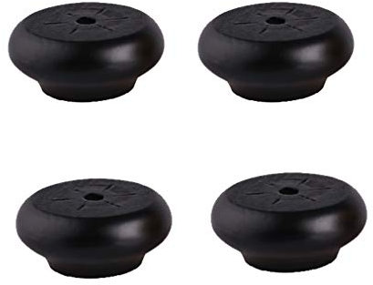Lot de 4 pieds de meubles en bois massif de 2 cm de hauteur pour canapé, armoire, lit, motif boule ronde, finition noire brute, patins de meubles inclus
