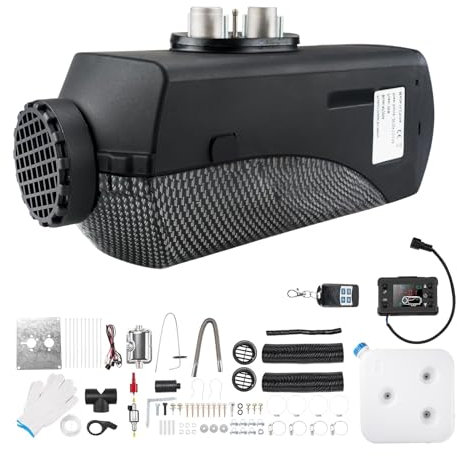 HALOYWB Chauffage Diesel 12 V 5 KW, Chauffage de stationnement Rapide avec écran LCD Intelligent pour Garage, Camping-Car, Camping-Car, Camion, remorque, Bateau (Noir)