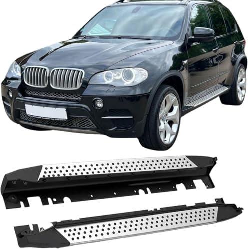 WangjunF MarchePieds Latéraux Barres Marche Pieds pour BMW X5 E70 2007-2012 2013,Procédé de Moulage en Une Seule Pièce, Trous d'origine Pas de Rouille