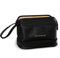 Neceser de Doble Capa Elegante–Bolsa de Maquillaje Impermeable de Piel sintética con asa, espaciosa y portátil para Mujer, Organizador de cosméticos y artículos de tocador para Viajes y hogar (Negra)