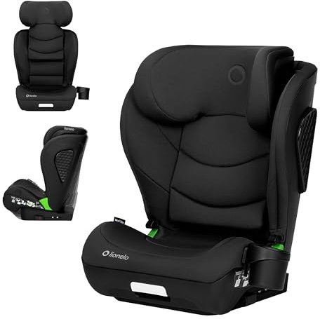 LIONELO NEAL I-SIZE Kindersitz, Gruppe 2 3, von 100-150 cm | Von ca. 3 bis 12 Jahren Befestigung ISOFIX oder ohne Gurte Verstellbare Kopfstütze Seitenschutz Armlehnen Standard R129