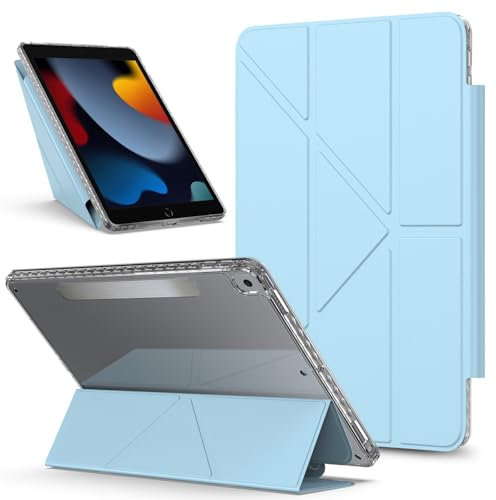 Protección de tabletas Compatible With iPad Air 3 10.5 Inch 2019 Case Detachable Magnetic Cover Slim Protective Case,Multi-Angle Viewing Clear Transparent Back Shell Stand Shockproof Tablet Cover acce