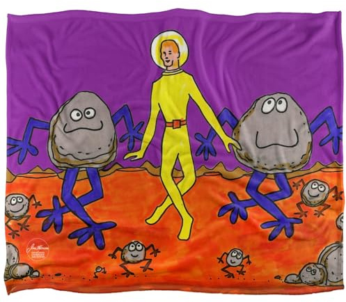 Jim Henson Signature Collection Spaceman Dancing Silky Touch Super Soft Throw Blanket 152 X 127 cm, White