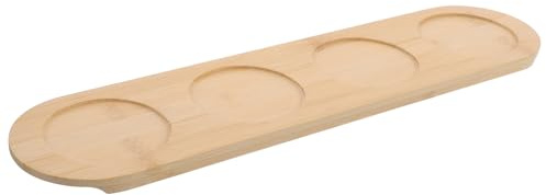 DEARMAMY Plateau Porte-Verres Bambou Naturel Emplacements Antidérapant Support Verres à Shot Stable pour Bar Ktv Bois Écologique Réutilisable