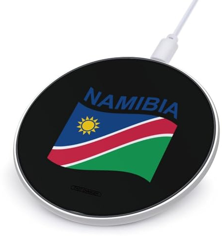 Flag of Namibia Fast Portable Charger Round Phone Charging Pad 10W for Travel Work