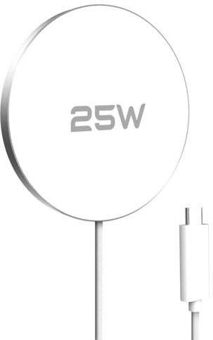 GEEKERA 25W magnetisches Schnellladegerät: Ultradünnes Flaches Wireless Charger für Apple MagSafe iPhone 17/16/15/14/13/12&Samsung&Google, Ideal zum Gaming – Keine Überhitzung, Kein Kabelgewirr