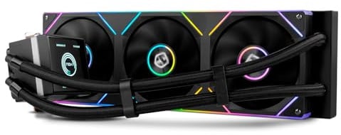 NOX XTREME PRODUCTS Hummer M-360 LCD Black - CPU-Wasserkühlung, LCD-Display, 360mm Radiator, 3x 120mm PWM Lüfter, TDP 350W, Kompatibel mit Intel und AMD, Schwarz