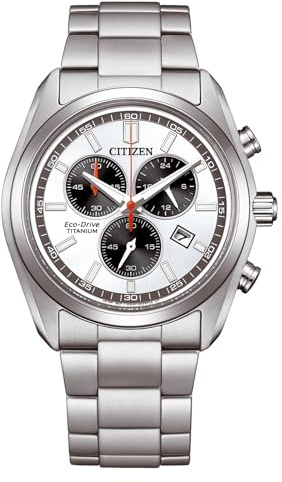 Citizen Eco-Drive Herrenuhr Solar Chronograph Titan/Silberfarben AT2590-59A
