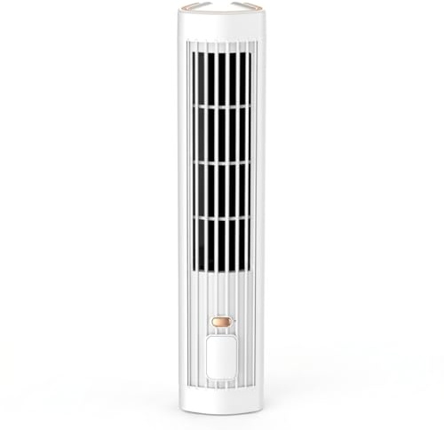 Aire acondicionado de carga inalámbrica, aire acondicionado personal de 12 pulgadas 2 en 1 ventilador frío portátil silencioso de 3 velocidades USB recargable para dormitorio de oficina (blanco).