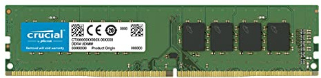 Crucial - DDR4-16 GB, DIMM 288 pin, 2666 MHz, PC4-21300, CL19-1,2 V, senza buffer, ECC