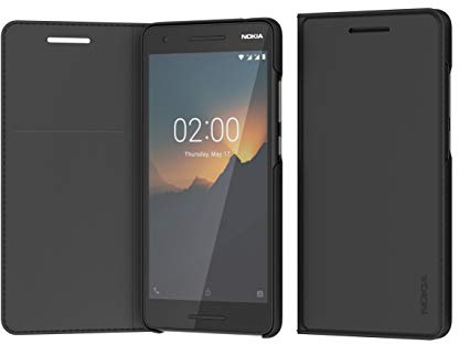 Original Nokia 8P00000012 Flip-Cover 'CP-220' für Nokia 2.1 Schwarz