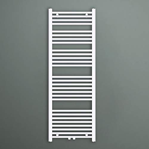 Mai & Mai Badheizkörper Handtuchheizkörper Badheizung Heizkörper bad 50x140cm Weiß Seitenanschluss & Mittelanschluss Handtuchtrockner Röhrenheizkörper