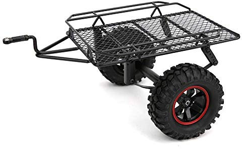 RC Anhänger, Achs Pritschenanhänger Kit Bearbeiteter Achs Bootsanhänger Metall Modellauto Kleiner Anhänger Zubehör für TRX4/Axial SCX10 RC4WD D90 CC01 1/10 RC Truck