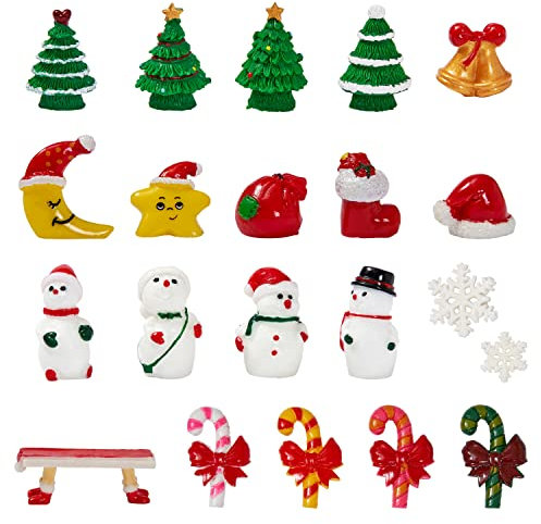 THE TWIDDLERS - 30 Christmas Mini Doll House Xmas Figurines, Christmas Cake Decorations - Miniature Decorations, Resin Ornaments, Xmas Tree Santa - Advent Calendar Fillers, Christmas Cake Toppers