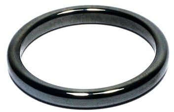 CrystalAge Ring aus massivem Hämatit (dünn) – Größe – UK S/US 7,5