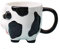 Mozacona Tasse à café 3D en forme de vache en relief peinte à la main avec poignée